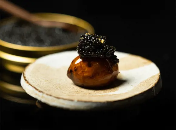 Jordärtskocka med caviar