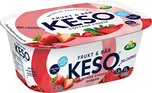 KESO® Cottage cheese Frukt&Bär jordgubb 1,3%