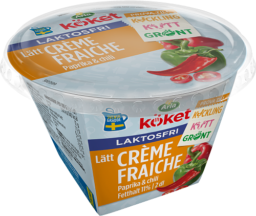 Arla Köket® Laktosfri crème fraiche paprika & chili 11%