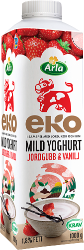 Arla Ko® Ekologisk Eko mild yoghurt jordg vanilj 1,8%