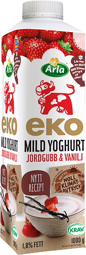 Arla Ko® Ekologisk Eko mild yoghurt jordg vanilj 1,8%