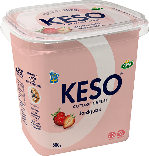 KESO® Cottage cheese jordgubb 2,9%
