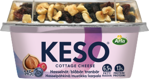 KESO® Cottage cheese hasselnöt blåbär tra