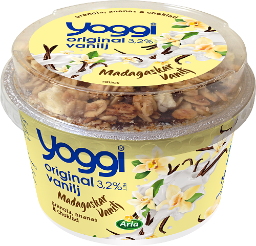 Original yoghurt vanilj m topping