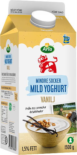 Mild yoghurt vanilj lättsockr 1.5%