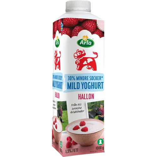 Mild yoghurt hallon lättsockr 1,5%