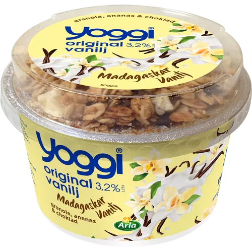 Original yoghurt vanilj m topping