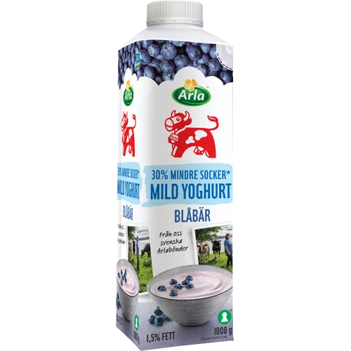 Mild yoghurt blåbär lättsockr 1,5%