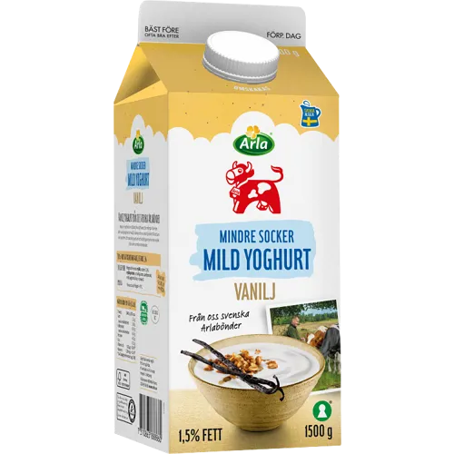 Mild yoghurt vanilj lättsockr 1.5%
