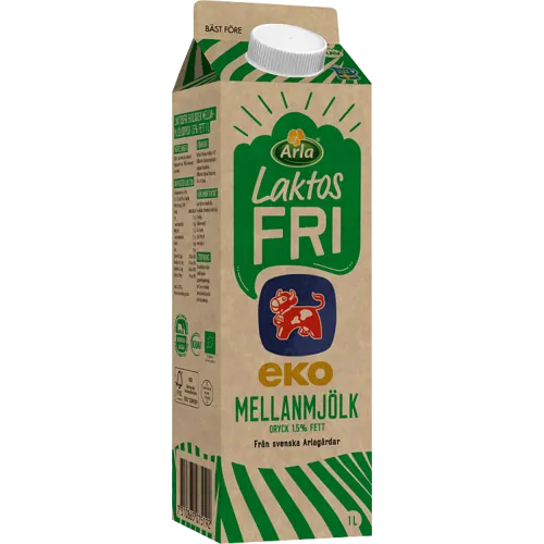 Laktosfri eko mellanmjölkdryck 1.5%