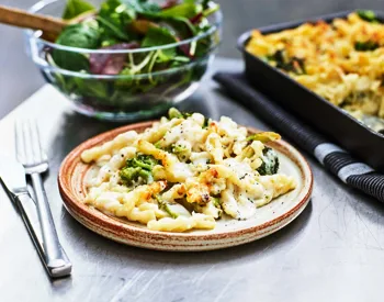 Mac and cheese med broccoli