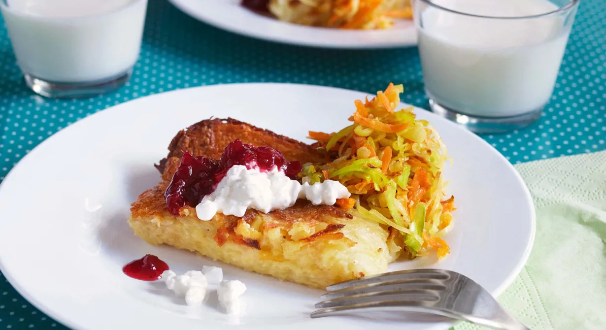 Lufsa är en öländsk ugnspannkaka med fläsk som påminner lite om rösti.