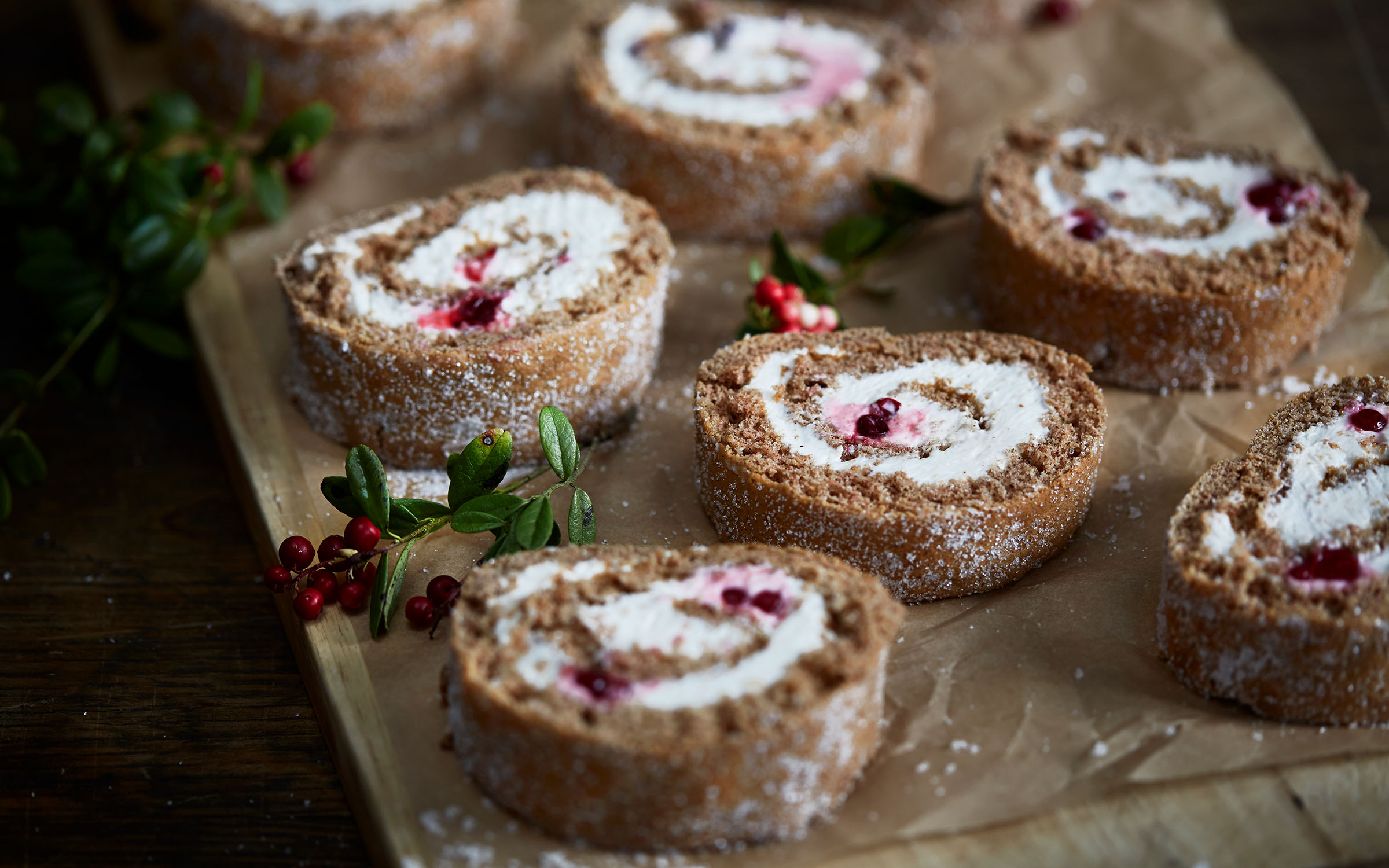 Pepparkaksrulltårta