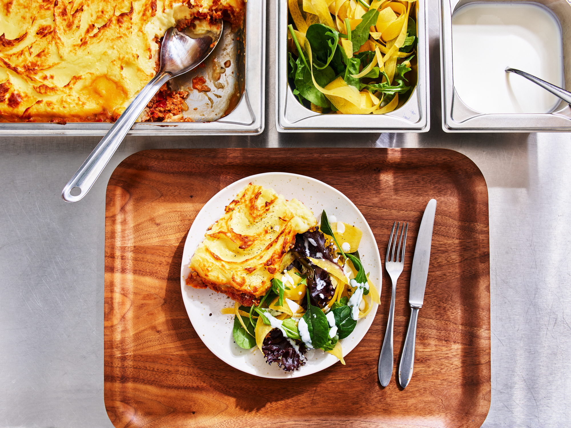 Köttfärsgratäng med potatismos